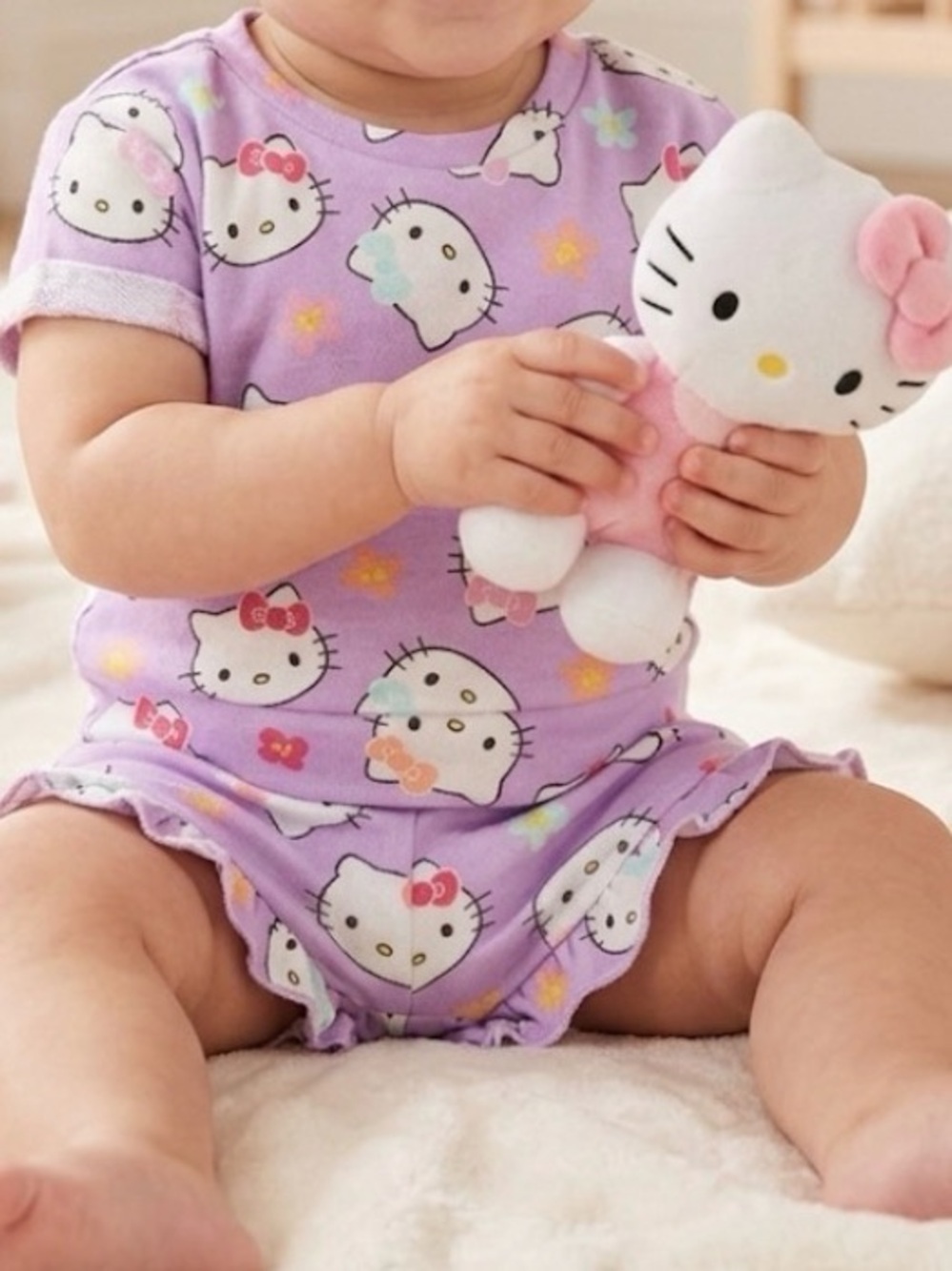 Hello Kitty 2 Piece Kids Sets Summer Shorts/top Purple Size 12 months